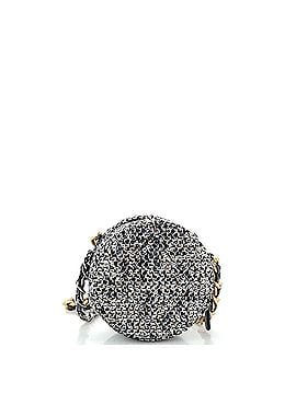 Chanel 19 Round Clutch with Chain Quilted Tweed with Sequins (view 2)