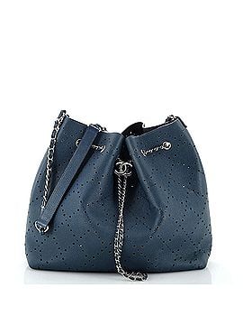 Chanel CC Drawstring Bucket Bag Perforated Caviar Large (view 1)