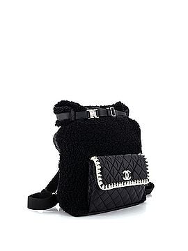 Chanel Coco Neige Front Pocket Backpack Shearling with Quilted Nylon Medium (view 2)