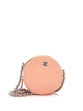 Chanel Round Clutch with Chain Camellia Goatskin Mini (view 1)