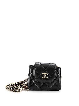 Chanel CC Accordion Round Flap Clutch with Chain Quilted Lambskin Mini (view 1)