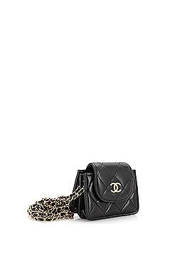 Chanel CC Accordion Round Flap Clutch with Chain Quilted Lambskin Mini (view 2)