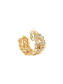Chanel Leafy CC Huggie Clip-On Earrings Metal with Crystals (view 2)