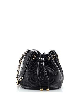 Chanel CC Drawstring Bucket Bag Quilted Shiny Aged Calfskin Mini (view 1)