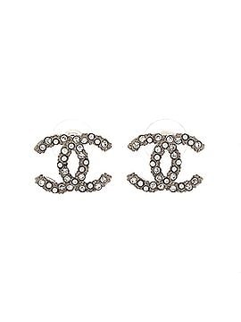Chanel CC Logo Stud Earrings Faux Pearls and Metal with Crystal (view 1)