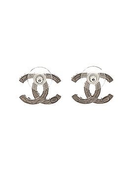 Chanel CC Logo Stud Earrings Faux Pearls and Metal with Crystal (view 2)