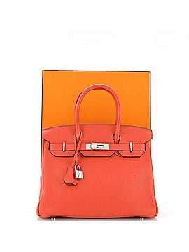 Hermès Birkin Handbag Orange Clemence with Palladium Hardware 30 (view 2)