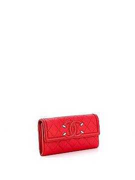 Chanel Filigree Flap Wallet Quilted Caviar Long (view 2)