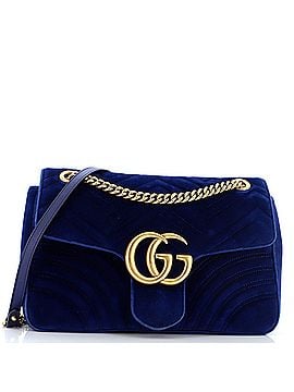 Gucci GG Marmont Flap Bag Matelasse Velvet Medium (view 1)