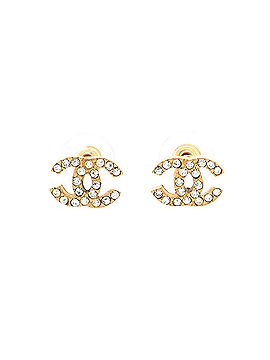Chanel CC Stud Earrings Metal with Crystals (view 1)