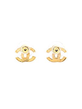 Chanel CC Stud Earrings Metal with Crystals (view 2)