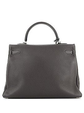 Hermès Kelly Handbag Grey Clemence with Palladium Hardware 35 (view 2)