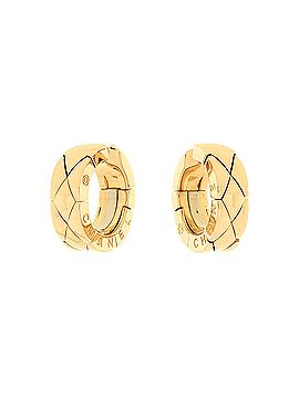 Chanel Matelasse Huggie Hoop Earrings 18K Yellow Gold (view 1)