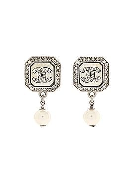 Chanel Octagon CC Drop Earring Earrings Metal with Crystals and Faux Pearls (view 1)