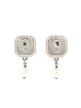 Chanel Octagon CC Drop Earring Earrings Metal with Crystals and Faux Pearls (view 2)