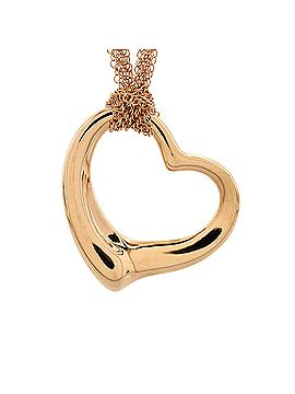 Tiffany & Co. Elsa Peretti Open Heart Mesh Pendant Necklace 18K Rose Gold 36mm (view 1)