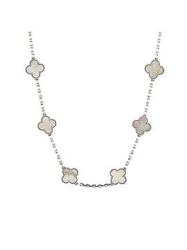 Van Cleef & Arpels Vintage Alhambra 10 Motifs Necklace 18K White Gold and Mother of Pearl (view 1)
