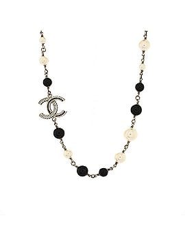 Chanel CC Choker Necklace Metal with Faux Pearls and Beads (view 1)