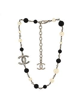 Chanel CC Choker Necklace Metal with Faux Pearls and Beads (view 2)