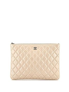 Chanel O Case Clutch Quilted Iridescent Lambskin Medium (view 1)