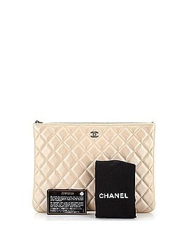 Chanel O Case Clutch Quilted Iridescent Lambskin Medium (view 2)