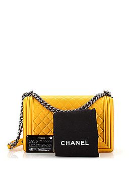 Chanel Boy Flap Bag Quilted Goatskin New Medium (view 2)
