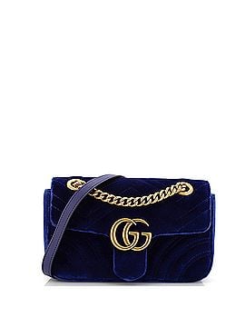 Gucci GG Marmont Flap Bag Matelasse Velvet Small (view 1)