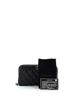 Chanel Boy Zip Around Wallet Quilted Caviar Long (view 2)