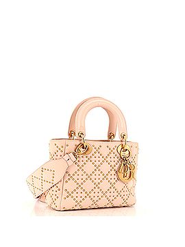 Christian Dior Supple Lady Dior Bag Cannage Studded Lambskin Mini (view 2)