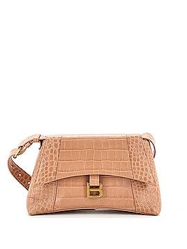 Balenciaga Downtown Soft Hourglass Shoulder Bag Crocodile Embossed Leather Small (view 1)