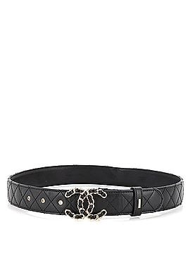 Chanel Woven Chain CC Buckle Belt Quilted Leather Wide (view 2)