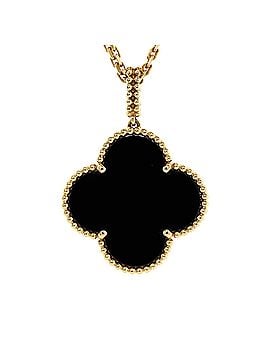 Van Cleef & Arpels Magic Alhambra Pendant Necklace 18K Yellow Gold and Onyx (view 1)