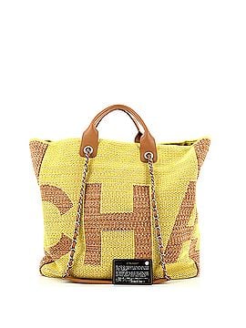 Chanel Deauville Logo Shopping Tote Printed Raffia Large (view 2)