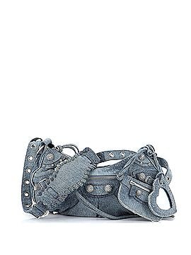 Balenciaga Le Cagole Giant Studs Shoulder Bag Denim with Crystals Small (view 1)