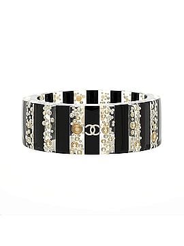 Chanel CC Bangle Bracelet Resin with Faux Pearls Wide (view 2)