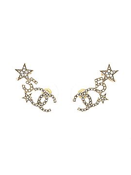 Chanel CC No. 5 Star Cluster Climber Stud Earrings Metal with Crystals (view 1)
