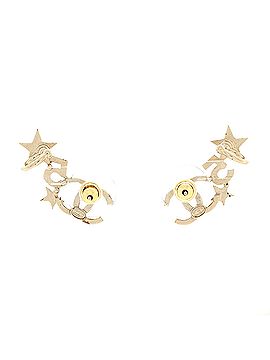 Chanel CC No. 5 Star Cluster Climber Stud Earrings Metal with Crystals (view 2)
