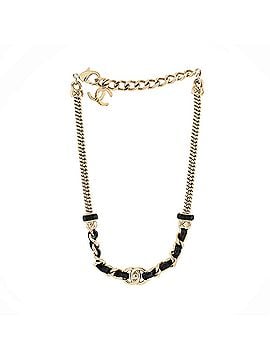 Chanel CC Turnlock Choker Necklace Metal and Leather (view 2)
