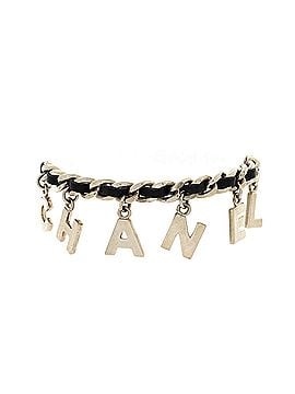 Chanel Logo Letters Charm Interwoven Chain Bracelet Metal and Leather (view 1)