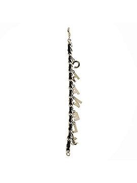 Chanel Logo Letters Charm Interwoven Chain Bracelet Metal and Leather (view 2)