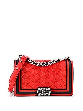 Chanel Boy Flap Bag Quilted Lambskin with Rubber Old Medium (view 1)