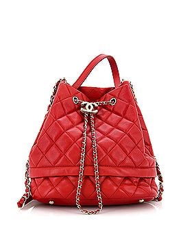 Chanel Rolled Up Drawstring Bucket Bag Quilted Caviar Small (view 1)