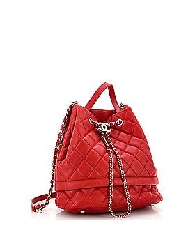 Chanel Rolled Up Drawstring Bucket Bag Quilted Caviar Small (view 2)
