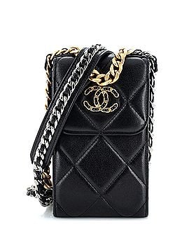 Chanel 19 Vertical Phone Holder with Chain Quilted Lambskin (view 1)