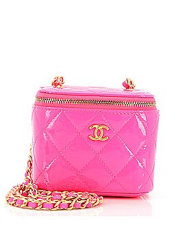 Chanel Pearl Crush Vanity Case with Chain Quilted Patent Mini (view 1)