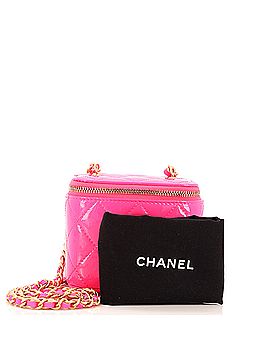 Chanel Pearl Crush Vanity Case with Chain Quilted Patent Mini (view 2)