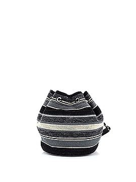 Chanel Deauville Drawstring Bucket Bag Canvas with Striped Detail Medium (view 2)