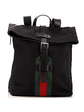 Gucci Web Fold Over Backpack (Outlet) Techno Canvas Medium (view 1)