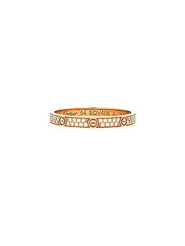 Cartier Love Wedding Band Pave Diamonds Ring 18K Rose Gold and Diamonds Small (view 1)