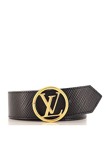 Louis Vuitton 100% Coatead Canvas Brown LV Circle Reversible Belt